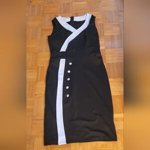 Chic Black and White Women's Pencil Dress